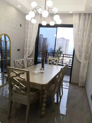 Jídelní set Ess skupina dřevěný stůl stoly 7dílný kompletní set 6 židlí jídelní stůl