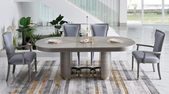 Klasický designový jídelní stůl + 4 židle sestava set skupina pokoje 5 dílná.