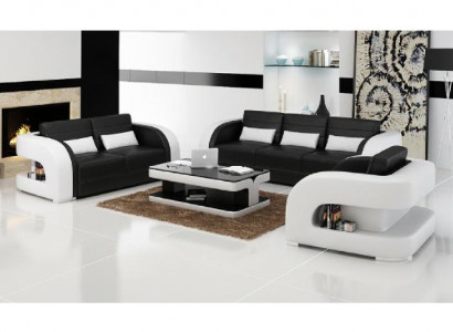 3+2+1 sada kůžového gauče - pohovka Designer Sofas Wohnlandschaft Bergamo