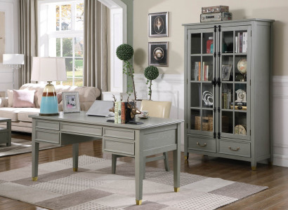 Büro Set Vybavení chaty Psací stůl Židle Skříň na spisy Regál Stůl 3 ks.