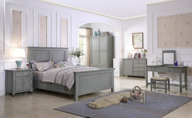 Ložnice noční stolky 3 kusy set design luxusní postel dřevěná manželská postel nový nábytek