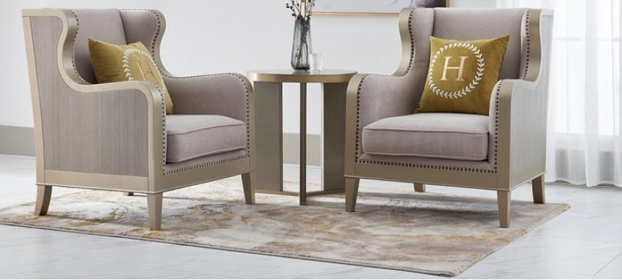 Křeslo Set Polstrování Jednosedák 2x Lounge klubové designové židle luxusní nábytek hotel