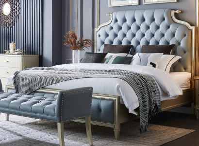 Vysoce kvalitní designová postel v Chesterfieldském stylu do vaší ložnice