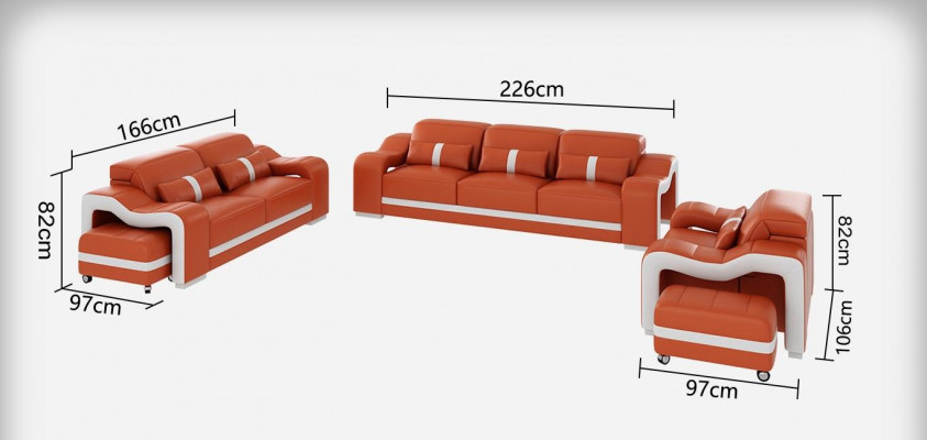 Sofa sada Moderne pohovka gauč sedadlo 3+1+1 Kompletní set Nová obývací sestava