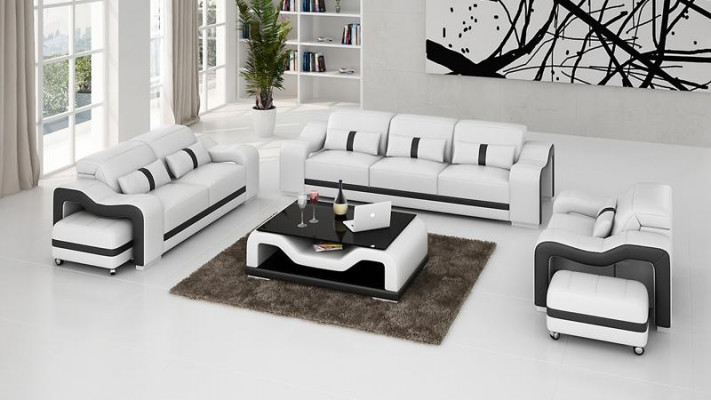 Sofa sada Moderne pohovka gauč sedadlo 3+1+1 Kompletní set Nová obývací sestava