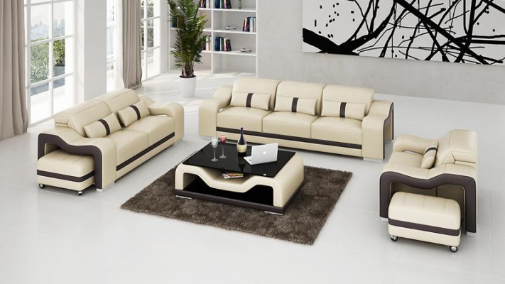 Sofa sada Moderne pohovka gauč sedadlo 3+1+1 Kompletní set Nová obývací sestava