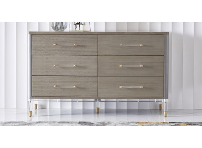 Design komoda 6 šuplíků skříň nízký nábytek šatník