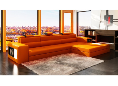 Přeloženo do češtiny: Kožená pohovka Sedací souprava Rozkládací rohová sedací souprava Design Moderní Sofa B2006B