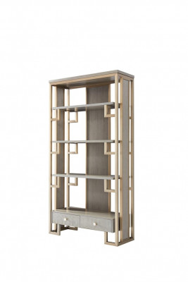 Luxus nerezová vitrína dřevěná designer skříň vitríny regál skříně.