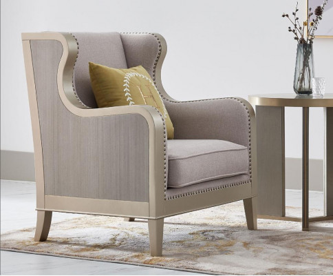Textilní křeslo 1-sedadlová pohovka potahová křesla design luxusní klasická moderní podružka