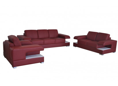 Kožená pohovka, sedací souprava design moderní, sedací souprava 3+2+1 G8028D.