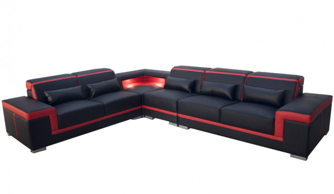 XXL Pohovka Různé Kožená sedací souprava Design Moderní Pohovka L-Forma G8020B