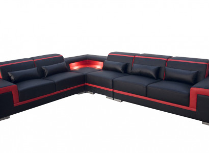 XXL Pohovka Různé Kožená sedací souprava Design Moderní Pohovka L-Forma G8020B