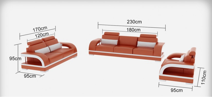 Kožená pohovka Sedací souprava 3+2+1 Místná sestava Nature Dekor Design Nový