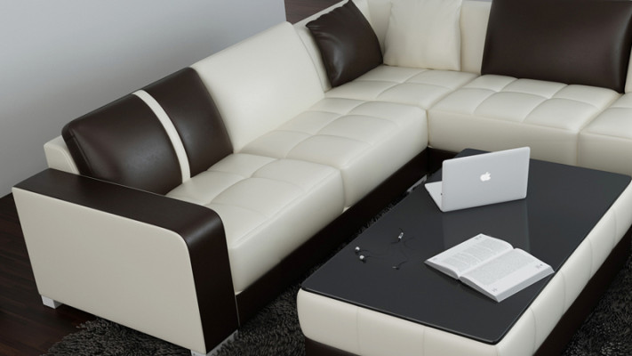 Kůžená pohovka Rozkládací sedací souprava Rozkládací sedací souprava Rozkládací sedací souprava Design Moderní pohovka s USB