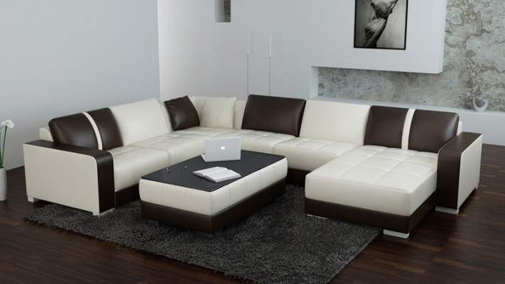 Kůžená pohovka Rozkládací sedací souprava Rozkládací sedací souprava Rozkládací sedací souprava Design Moderní pohovka s USB
