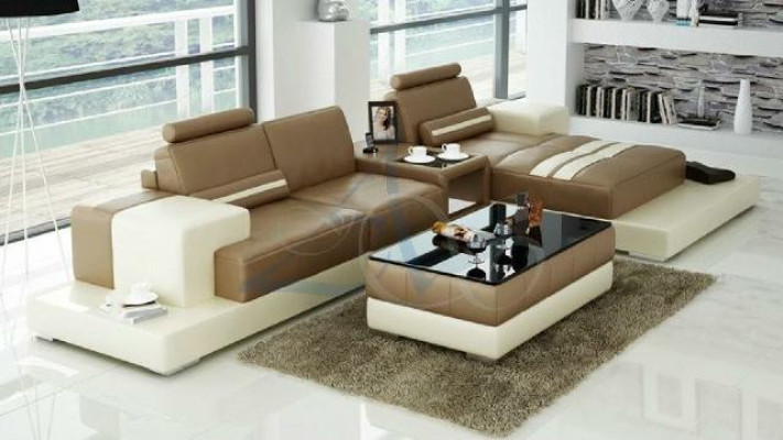Kůžená sedací souprava rohová pohovka pohovka design sedací souprava obývací pokoj 2725B