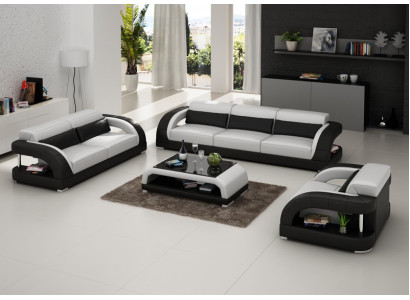 Kožená pohovka Nábytek sedací souprava 3+2+1 sedadla Soupravy Design Moderní Pohovka Nový USB