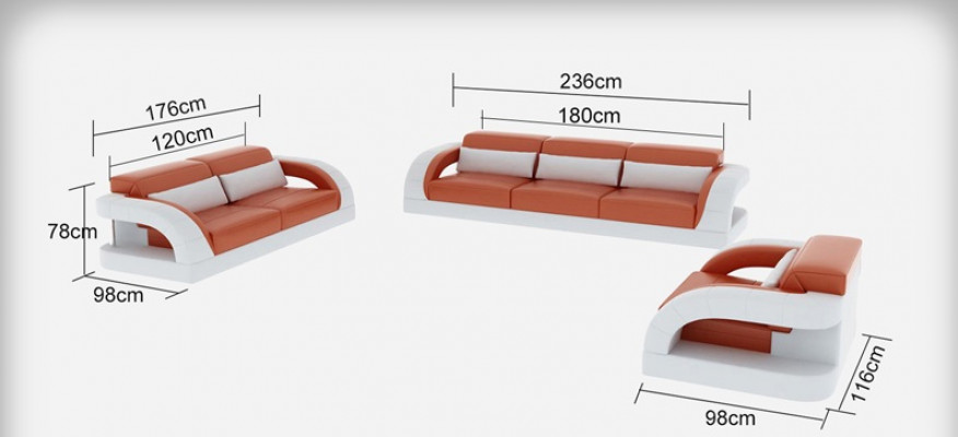 Kožená pohovka Nábytek sedací souprava 3+2+1 sedadla Soupravy Design Moderní Pohovka Nový USB