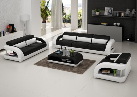 Kožená pohovka Nábytek sedací souprava 3+2+1 sedadla Soupravy Design Moderní Pohovka Nový USB