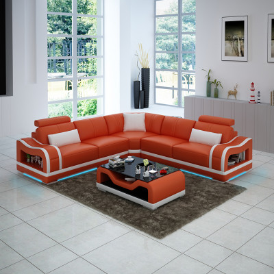 Ledersofa Sofa Couch Wohnlandschaft Ecksofa Eck Modern Design Garnitur