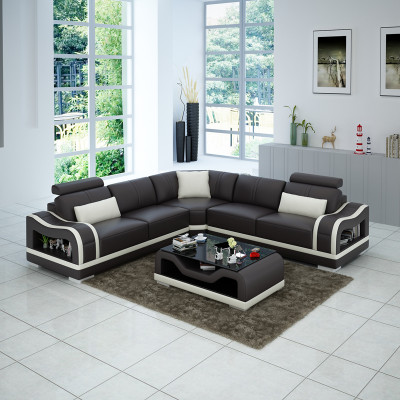 Ledersofa Sofa Couch Wohnlandschaft Ecksofa Eck Modern Design Garnitur