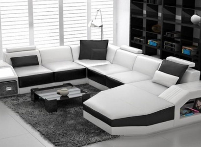 Žijící krajina rohová sedací souprava Design Sofa s USB polštářem Kout Bílá PHM110