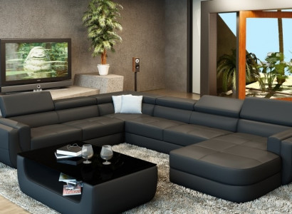 Designersofa Sedací Polštář Růžek Kožená Pohovka Obývací Souprava Pohovka s USB Polštář Nový