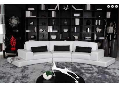 Pohovka z kůže s USB živou krajinou rohová sedací souprava moderní designová sedací souprava Eck Garnitur Design Modern Sofa A1130.