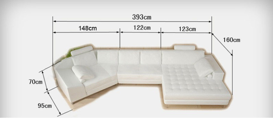 Kůže pohovka s USB obývací stěna rohová sedací souprava Design Moderní Pohovka A1116