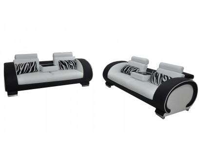 Sofa Pohovka Sedadlo Potah Kompletní Sestava Garnitura 3+3 Pohovky Designové Pohovky Kožené