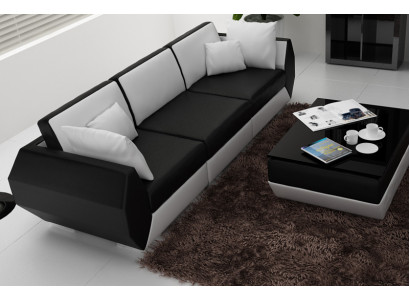 Ledrová sedací souprava pohovka 3+3 Lanové držáky Souprava designu moderního nábytku USB Nový