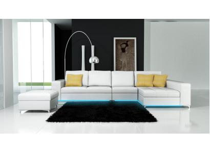 Ledersofa Sofa Couch USB Wohnlandschaft Ecksofa Garnitur Design Modern Neu K5005