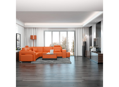 Kůžená pohovka s USB obývací stěna rohová pohovka Eck Garnitur Design Modern Sofa F3017B