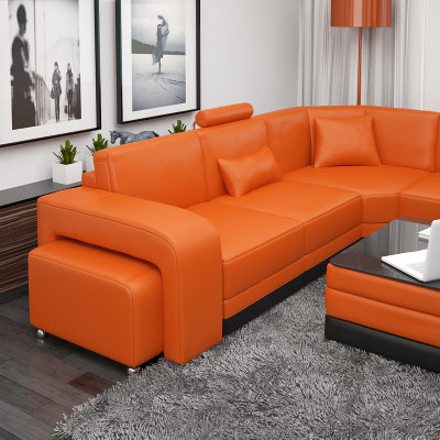 Kůžená pohovka s USB obývací stěna rohová pohovka Eck Garnitur Design Modern Sofa F3017B