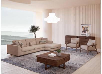 Nová sedací souprava obývacího pokoje designér 2x křeslo luxus béžová nábytek