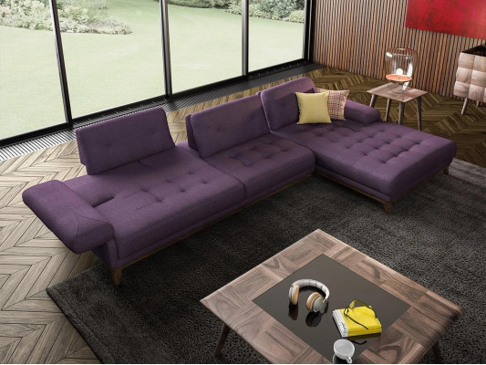 Lila Ecksofa L-Form Wohnzimmer Luxus Couchtisch Einrichtung Neu Garnitur Möbel
