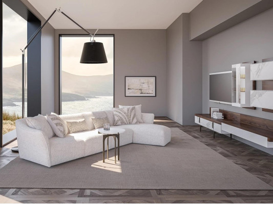 Wohnzimmer Sofa L-Form Designer Eck Garnitur Weiß Luxus Polstermöbel