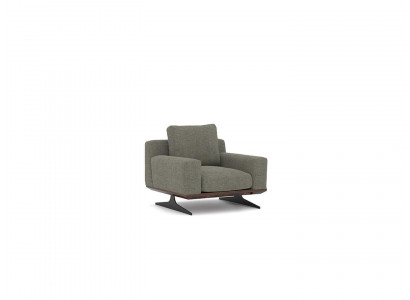 Luxus Designer Křeslo Moderní Čalouněné Křeslo Šedá Textilie Nové sedadlo