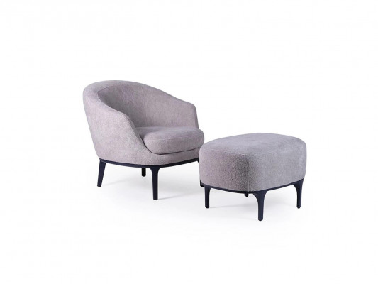 Obývací pokoj Set 2 kusy Křeslo s otomanem Designer Moderní Polštářový nábytek