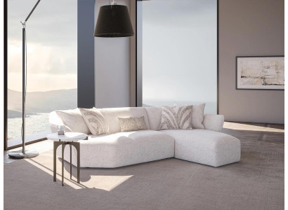 Designer Sofa Couch Weiß Einrichtung Wohnzimmer Ecksofa L-Form Polstermöbel