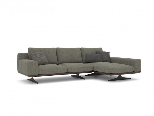 Šedá designérská rohová sedací souprava L tvaru Relax obývací pokoj pohovka Luxus moderní nábytek