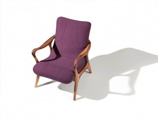 Design nábytku Fialová křeslo Pohovka Sedadlo Obývací pokoj Dřevo Moderní čalounění Textilní