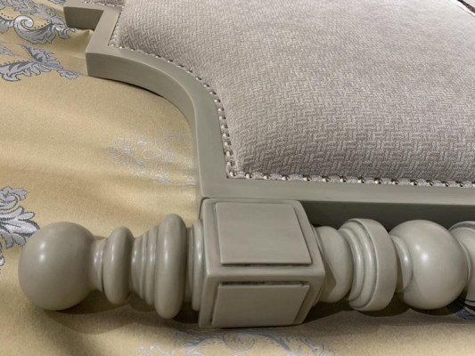 Postel Manželská postel Ložnice Design Postele Moderní Čalouněné Dřevo Textil Nábytek Nový