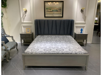 Modernes Bett Polster Design Luxus Doppel Hotel Betten Möbel Ehe Holzbetten Grau