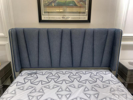 Design ložnice 3dílná postel 2x noční stolky sada postelí dřevěný noční stolek šedý