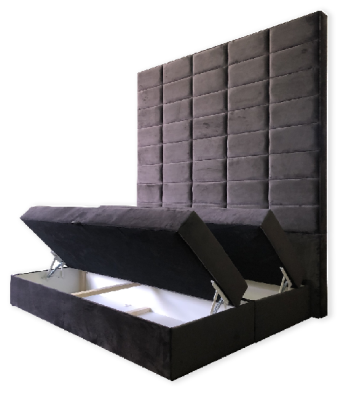 Doppelbett Polster Bett Braun 180x200 Betten Luxus Design Möbel Wand Paneel Neu
