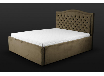 Zelená postel Chesterfield Klasický design ložnice Elegantní látka.