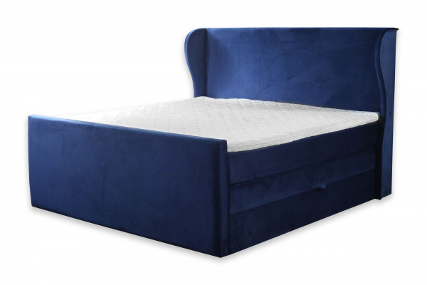 Designerová manželská postel v moderním stylu s prvky minimalismu.