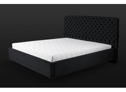 Černá postel Chesterfield Klasický design ložnice látky